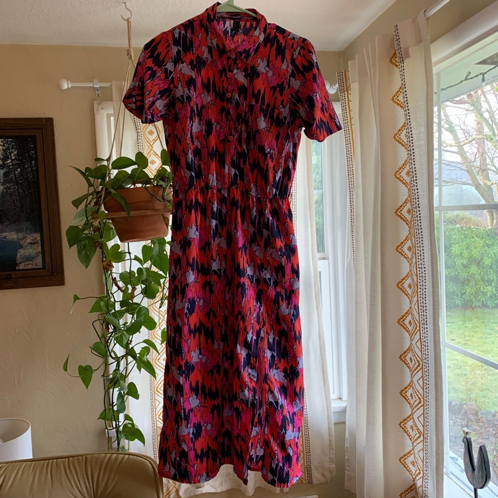 Unique fun horse pattern collared dress Vero Moda